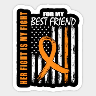 Her Fight Is My Fight Leukemia Awareness US Flag Sticker